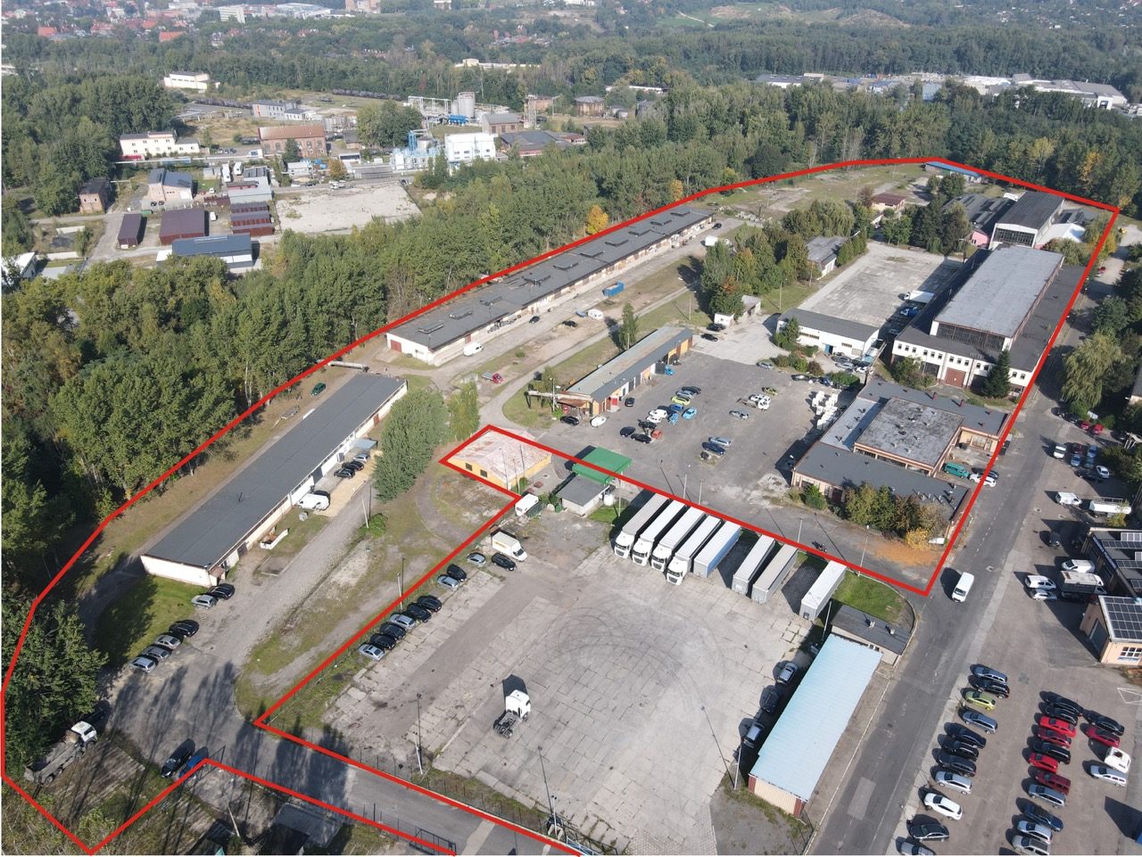 Hale i działki przemysłowe w pobliżu DTŚ